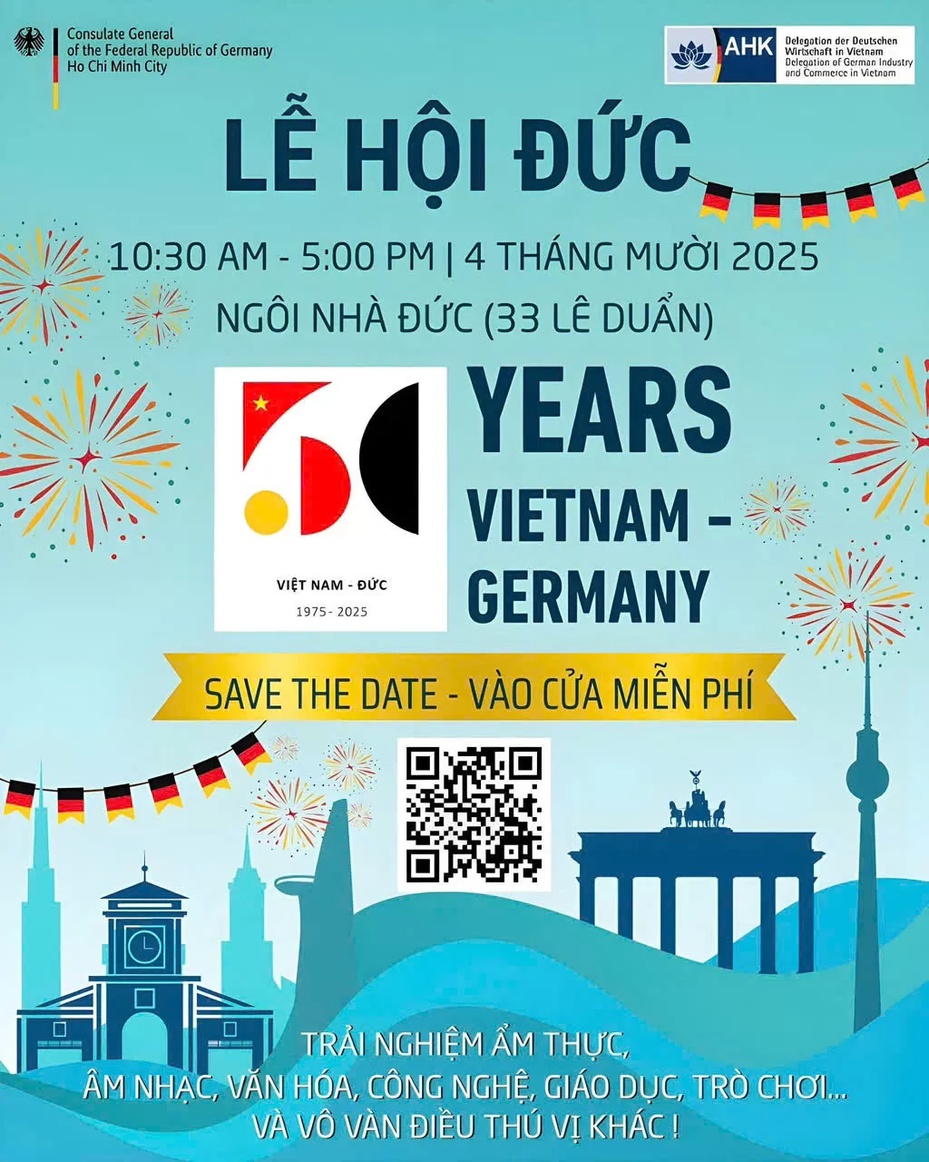 Giáo viên và học sinh lớp tiếng Đức trường THCS & THPT Trần Đại Nghĩa tham gia Lễ Hội Đức - Deutschlandfest 2025 tại Thành phố Hồ Chí Minh