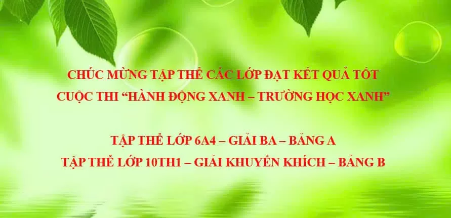 Chúc mừng kết quả cuộc thi “Hành động xanh - Trường học xanh” năm 2024