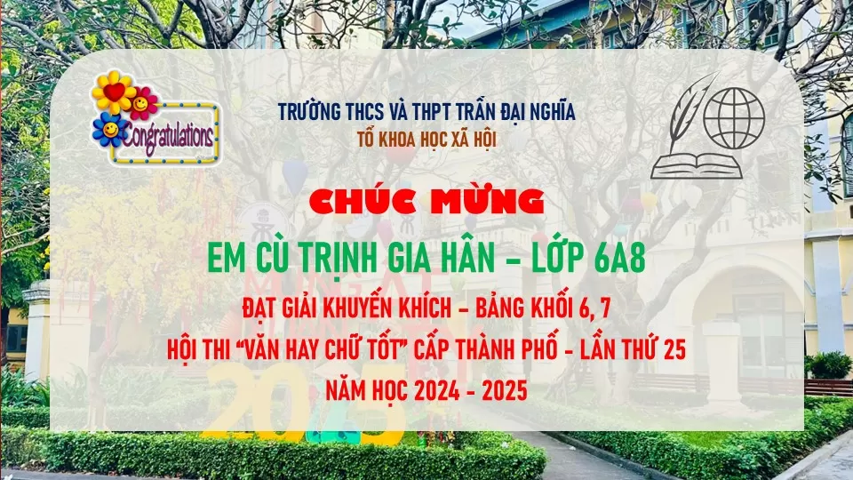 Chúc mừng thành tích Hội thi “Văn hay chữ tốt” cấp Thành phố, lần thứ 25
